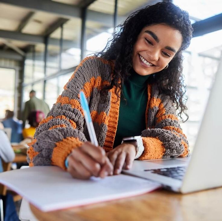 Student studying at the library